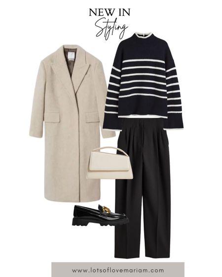 Fall winter outfit inspo - styling some new in autumn winter pieces 🤍

Wool blend coat, striped turtleneck jumper, high waisted tailored trousers, chunky chain loafers

#LTKstyletip #LTKSeasonal #LTKeurope