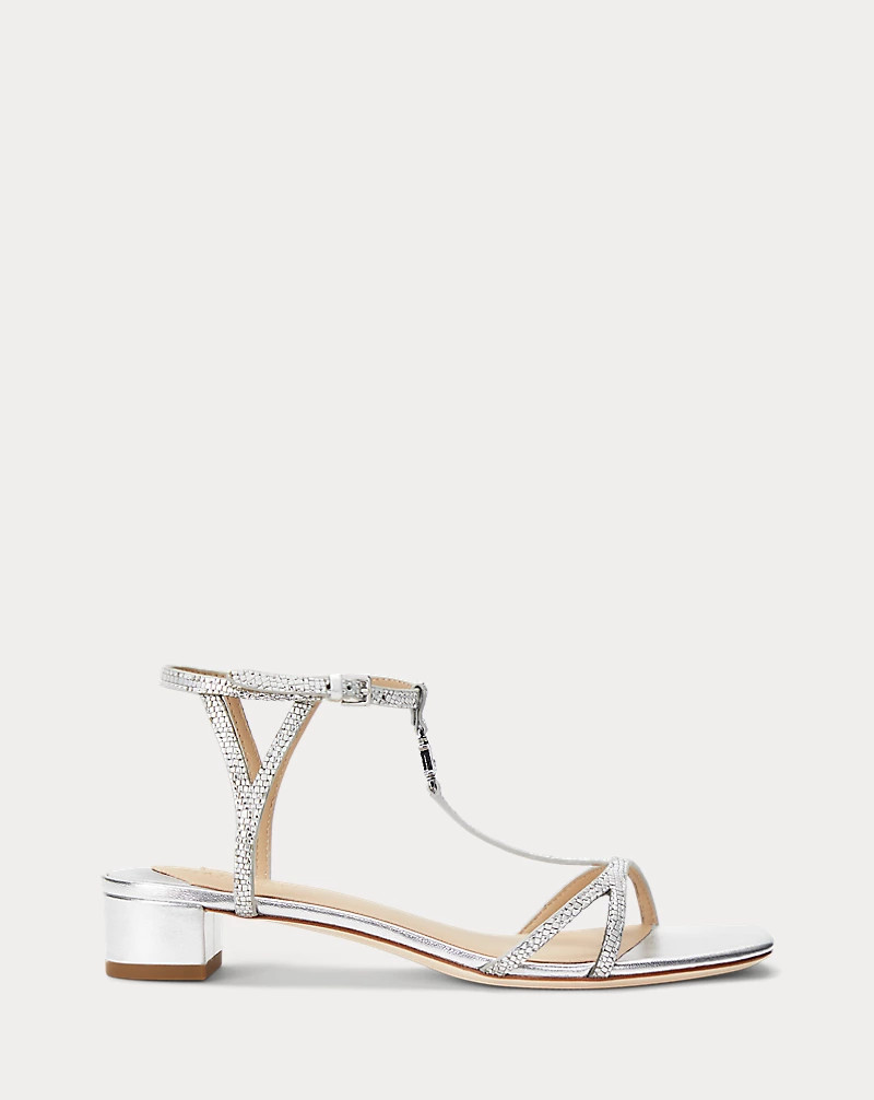 Fallon Metallic Lizard-Embossed Sandal for Women | Ralph Lauren® UK | Ralph Lauren (UK)