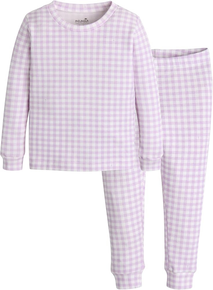 moimoln Plaid Check Soft Cotton Modal 6M-8Y Baby Toddler Long-Sleeve Snug-Fit Pajama Sleepwear Da... | Amazon (US)