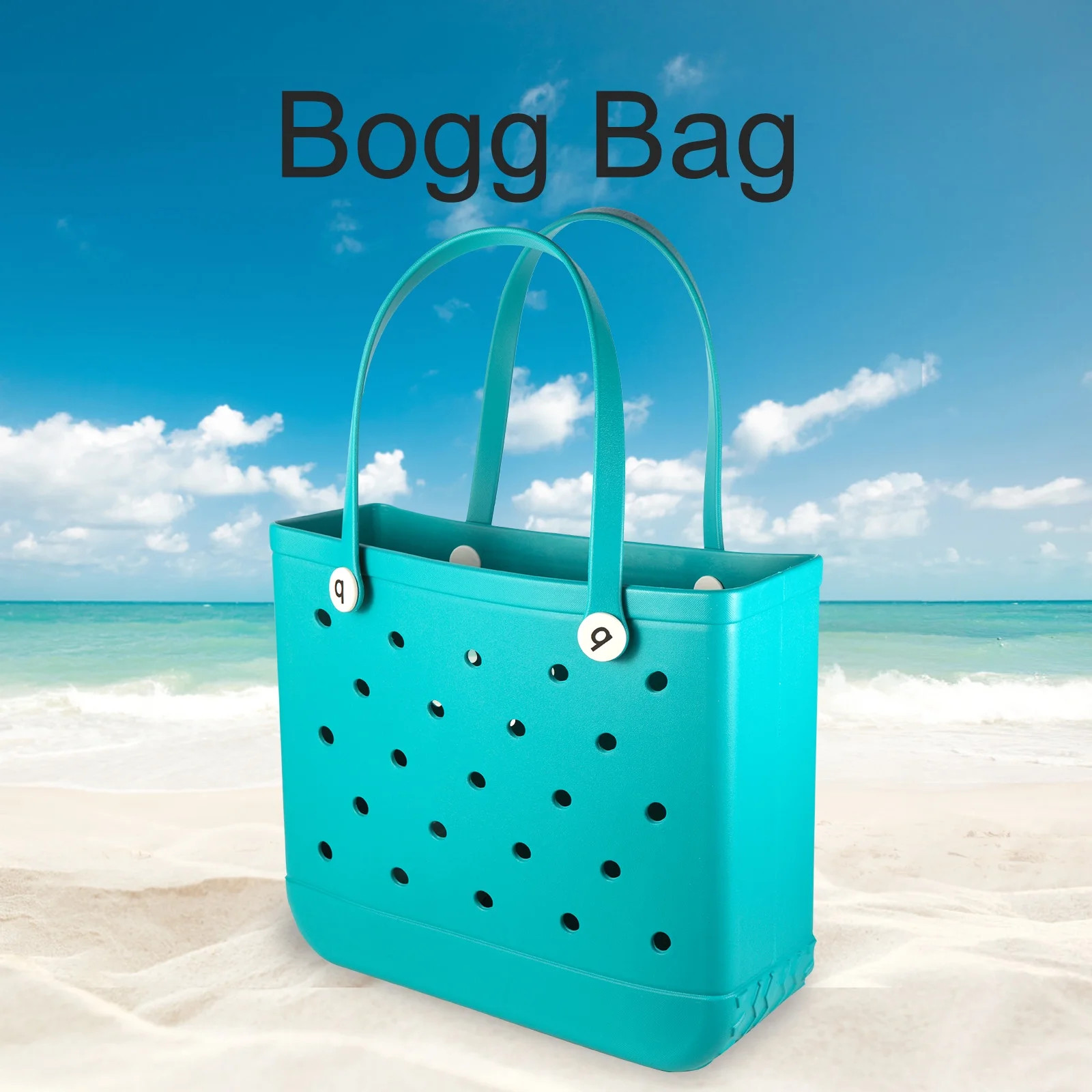 Bogg Beach Bag Rubber Beach Tote Pool Bag Washable Waterproof Sandproof,15*12.5*5 inches,Turquois... | Walmart (US)
