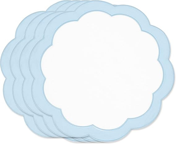 Hofdeco Premium Coastal Patio Indoor Outdoor Placemat Set of 4, 16 Inch Double-Layered, Waterproo... | Amazon (US)