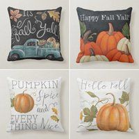 Hello Fall Yall Pillow Cover|Autumn Trend Cushion Case|Orange Pumpkin Spice Throw Pillow|Thanksgivin | Etsy (US)