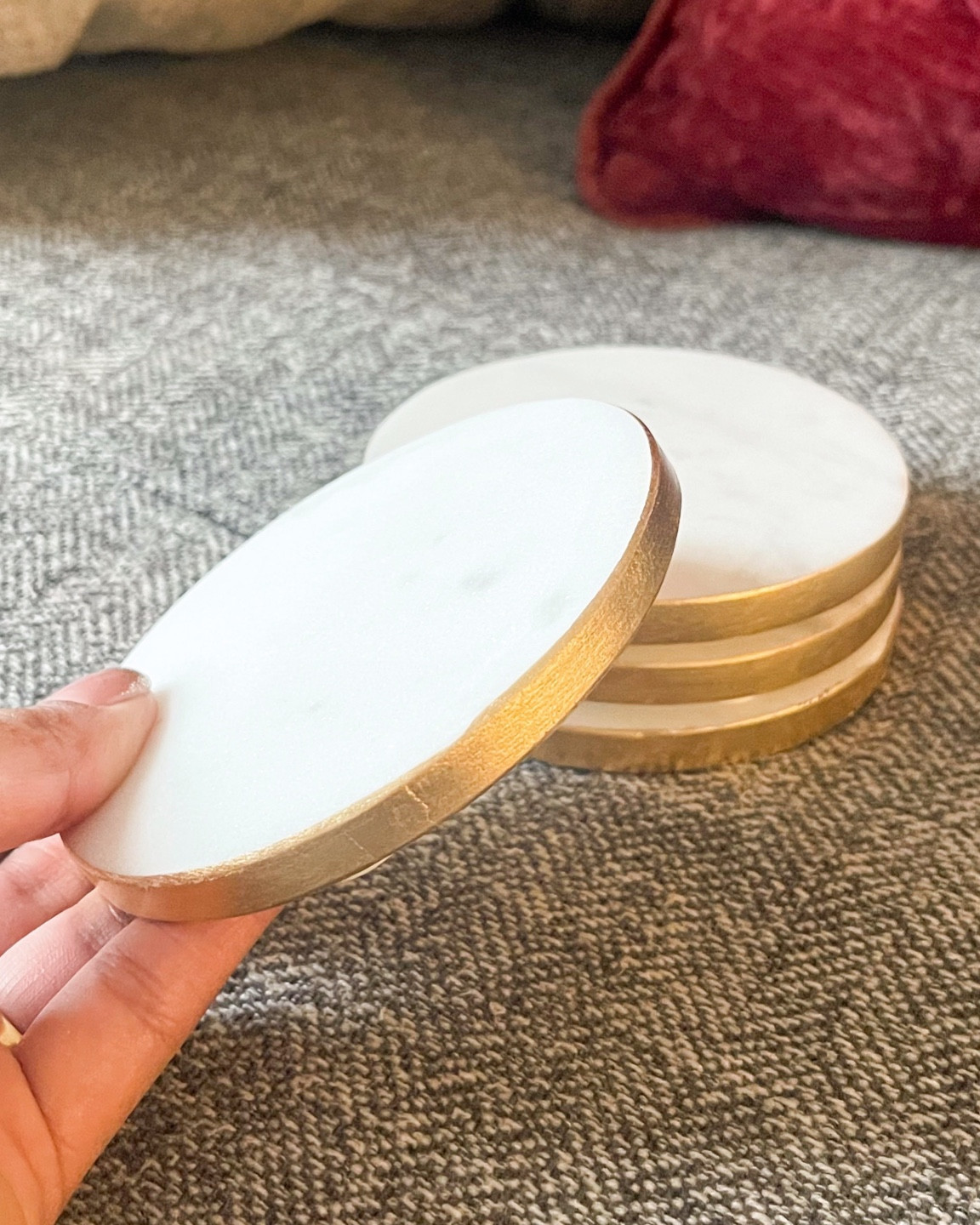Loving these marble and gold coasters! They match my living room aesthetic perfectly. #Indigofinds #marblecoasters 

#LTKunder50 #LTKhome #LTKHoliday