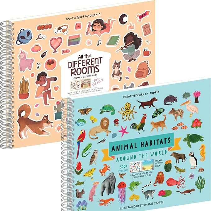Animal Habitats Sticker + Coloring Book (500+ Stickers & 12 Scenes) + All the Different Rooms Sti... | Amazon (US)