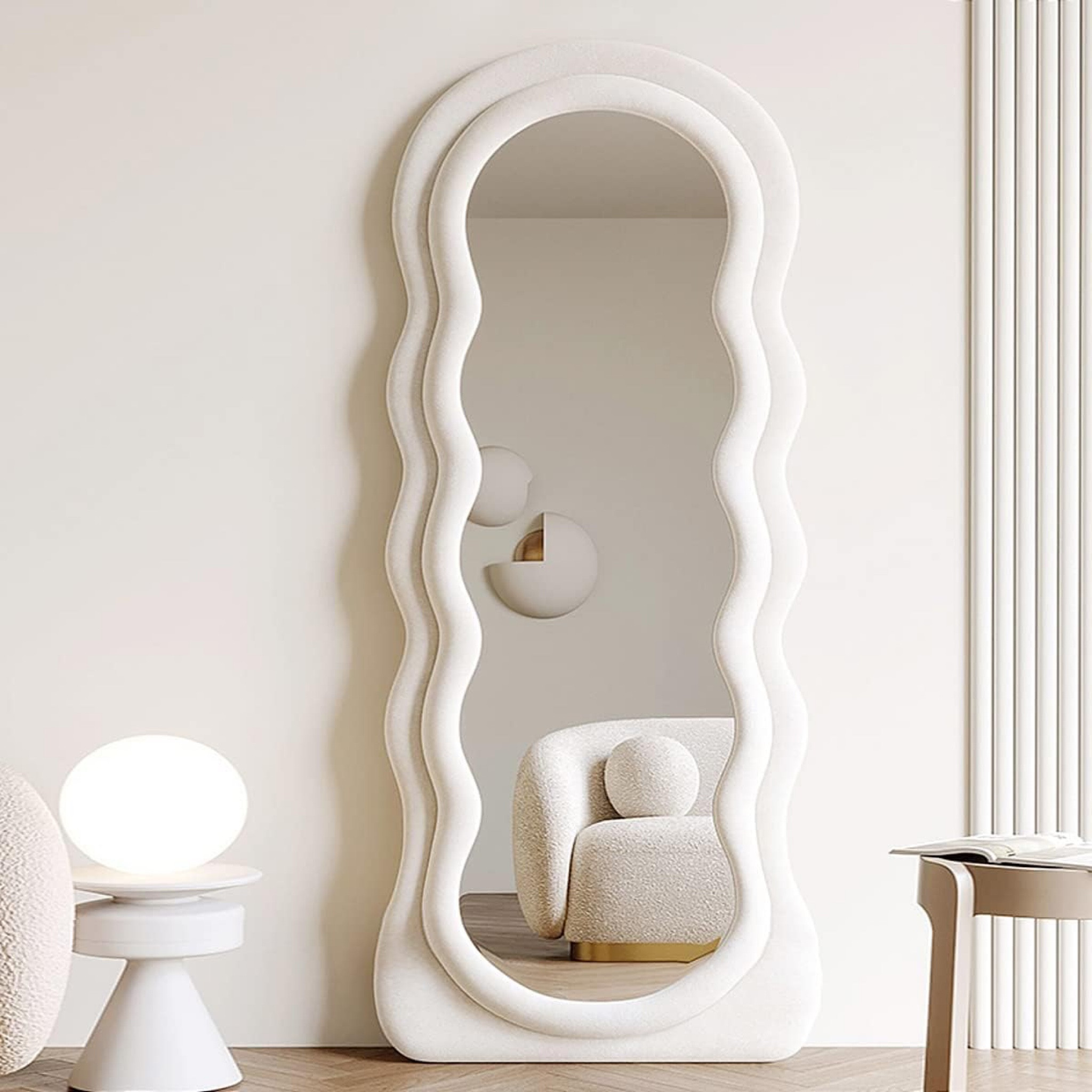 Reflecting Waves of Elegance: Elevate your space with our Otlsh 63" x 24" Full-Length Wavy Floor Mirror. A stunning blend of form and function, this freestanding white mirror adds a touch of modern artistry to your decor. Get lost in the waves of style! Amazon Wavy Floor Mirror, 63" x 24" Full Length Mirror with Stand, Flannel, Irregular Wavy Mirror, Wave Pattern, Wavy Standing Mirror, Large Wall Mirror, Freestanding White

#LTKsalealert #LTKhome #LTKHoliday