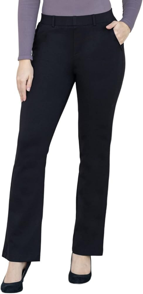 Marycrafts Women's Pull On Stretch Yoga Straight Dress Work Pants 29" /31"/33" | Amazon (US)