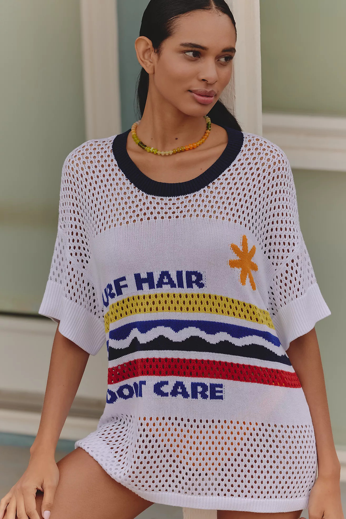 Celandine Surf Hair Don't Care Mesh Pullover | Anthropologie (US)
