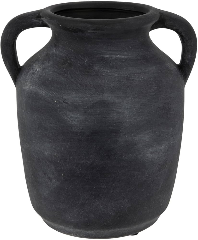 Hobby Lobby Black Ceramic Vase with Handles, Matte Black, 10.13" H x 9" W, Rustic Design, Decorat... | Amazon (US)