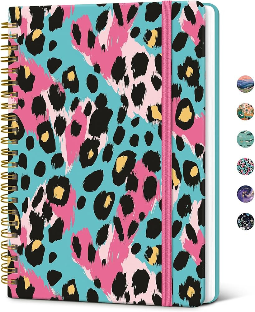 Taja Spiral Lined Journal for Women, Notebook for Work with Pretty Cover, 140 College Ruled Pages... | Amazon (US)