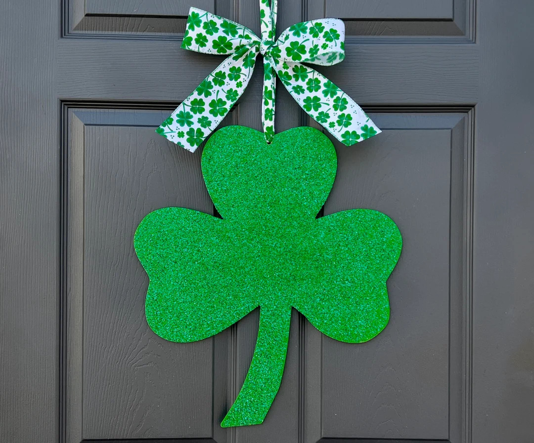 St. Patrick's Wreath - Saint Patrick's Day Door Decor - Glitter Shamrock Door Hanger - Etsy | Etsy (US)