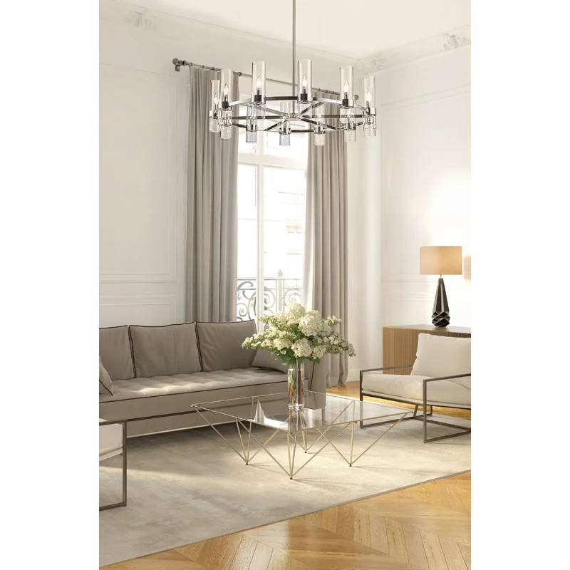 Fouges 12 - Light Dimmable Wagon Wheel Chandelier | Wayfair North America