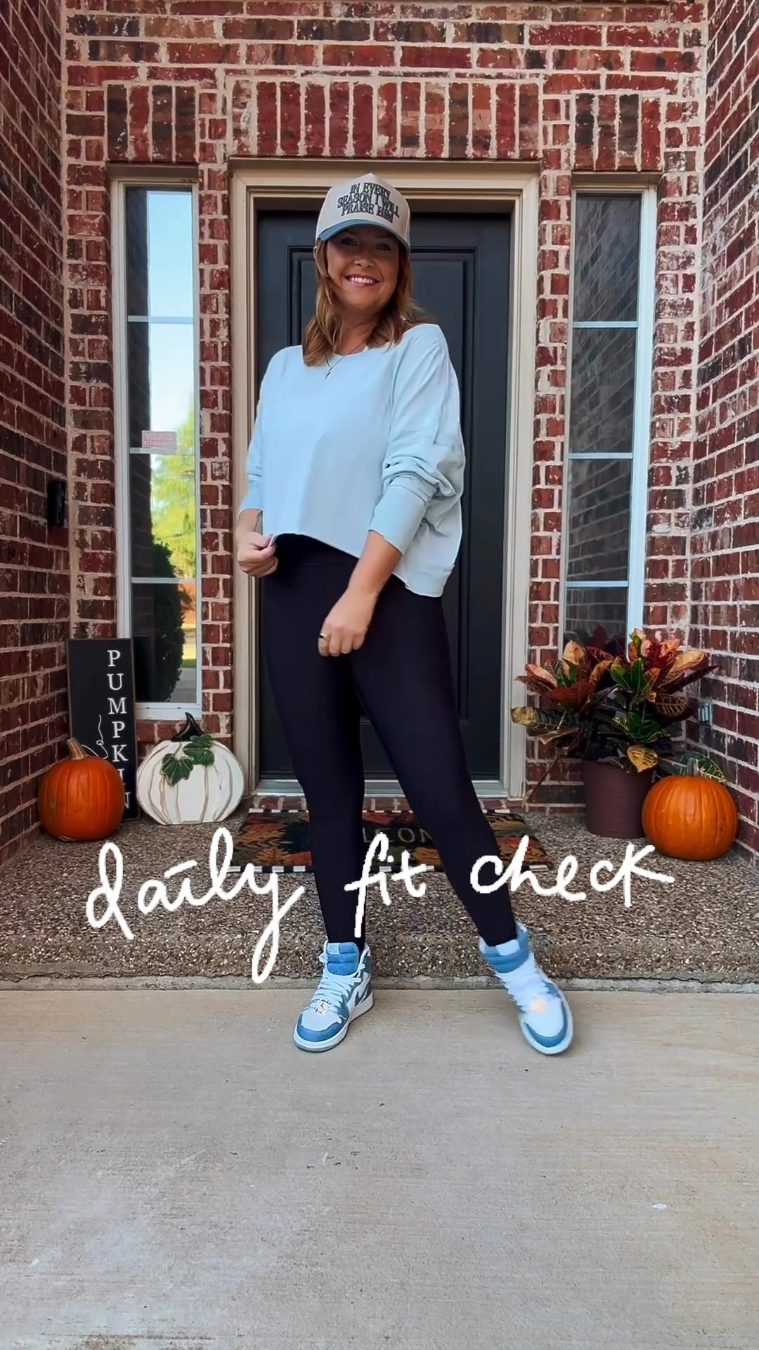 Tuesday OOTD in shades of blue 🩵💙 love this open-back Amazon workout top! Comes in several colors and is on SALE. Hat is from ShopJenessaWait. 

#LTKActive #LTKSaleAlert #LTKOver40