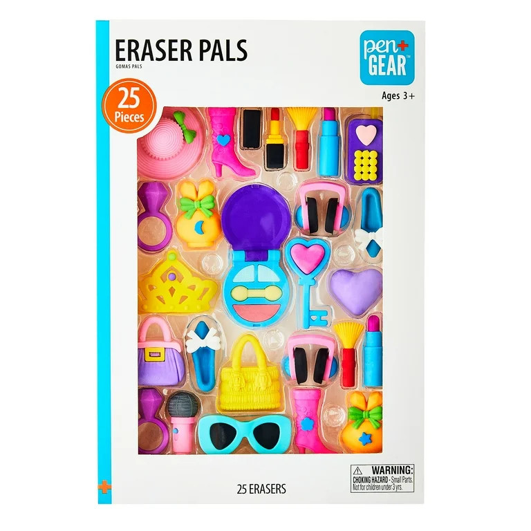 Pen+Gear Girl Fashion-Themed Eraser Pals, Multi-Color, 25 Count | Walmart (US)