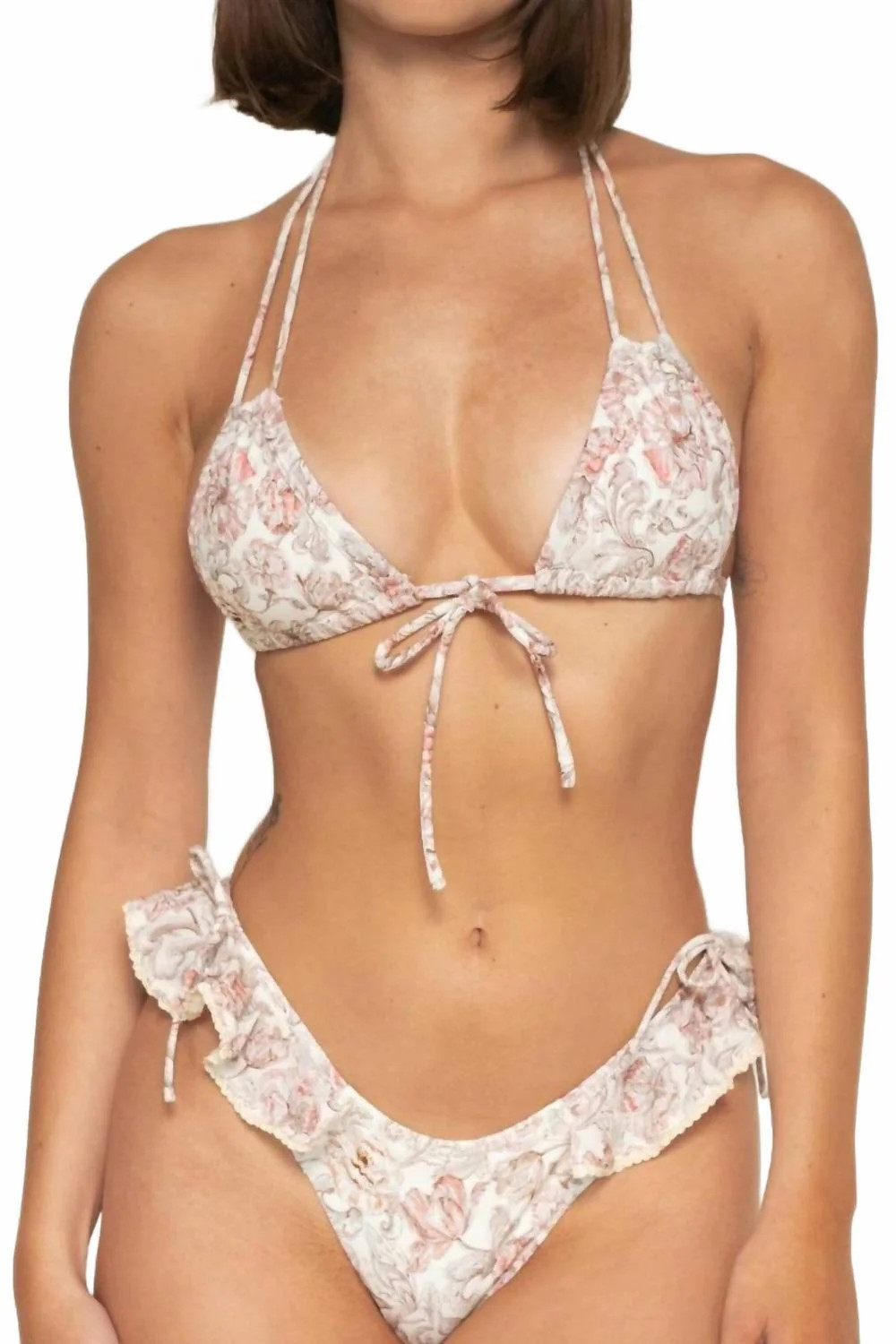 Uno Ruffle Bows Bikini Bottom In Venecia Floral | Shop Simon