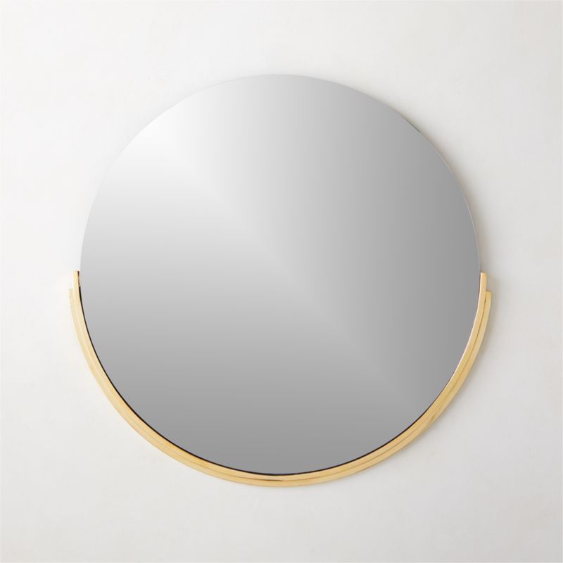 Mimi Round Polished Brass Wall Mirror 24" + Reviews | CB2 | CB2