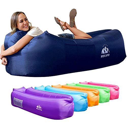 WEKAPO Inflatable Couch Air Lounger Chair - Camping & Beach Accessories, Portable Blow up Sofa for Hiking, Lawn, Indoor/Outdoor Movies & Music Festivals. Lightweight and Easy to Set Up Air Hammock | Amazon (US)