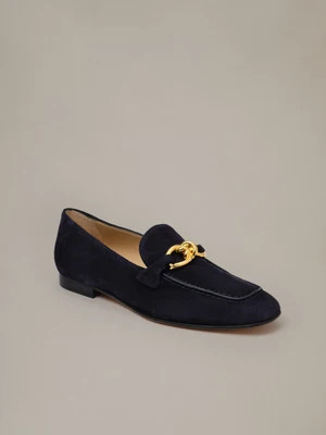 J.McLaughlin Women's Mila Suede Loafers Navy, Size 7.5 | J.McLaughlin