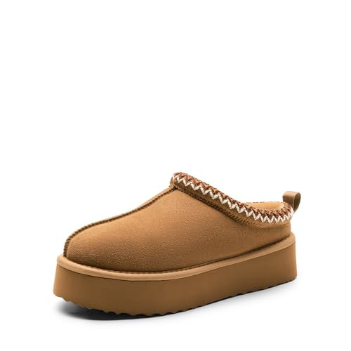 DREAM PAIRS Womens Platform Slip On House Slippers,Chestnut,7.5W | Amazon (US)