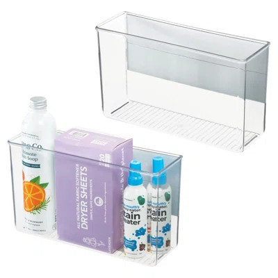 iDesign Magnetic Organizer Bins for Laundry Room Storage - Set of 2 - Clear | Wayfair North America