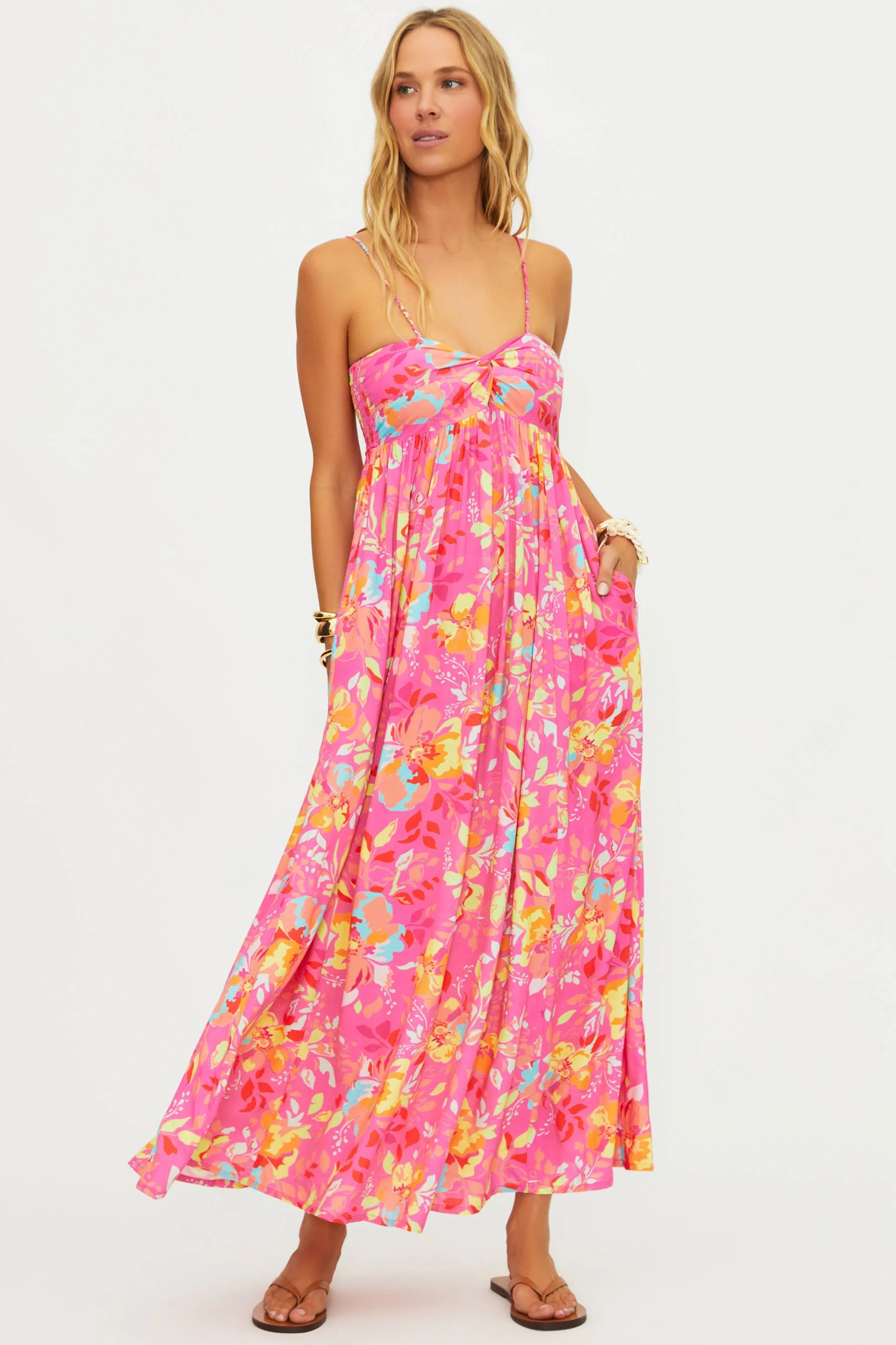 Juliette Dress Petal Bloom | Pink Floral Maxi Dress | Beach Riot | Beach Riot