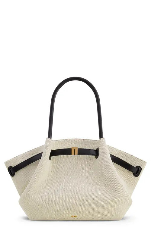 JW PEI Medium Hana Faux Leather Tote in Black/Canvas at Nordstrom | Nordstrom