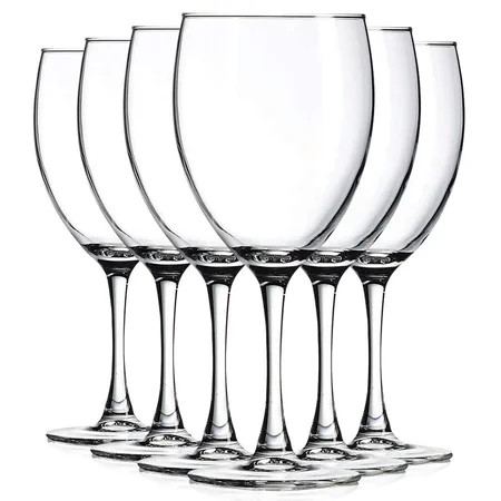 TableTop King 10 oz Wine Glasses Stemmed Style Nuance Accent Clear Set of 6 | Walmart (US)