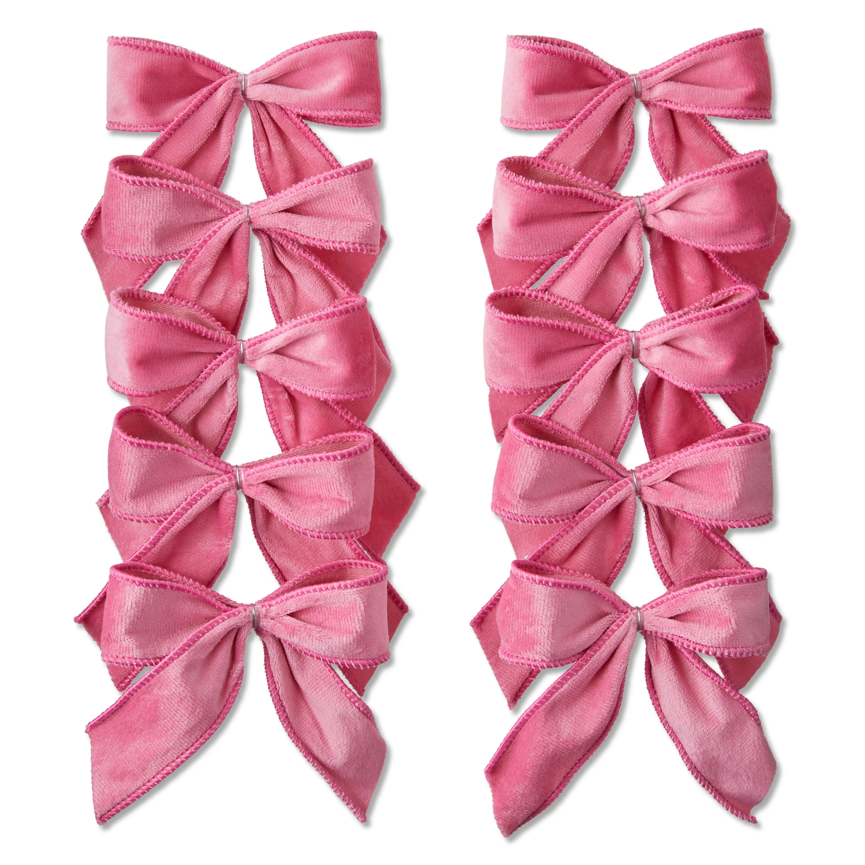 Pink Velvet Decorative Christmas Bows, 10 Count, by Holiday Time | Walmart (US)