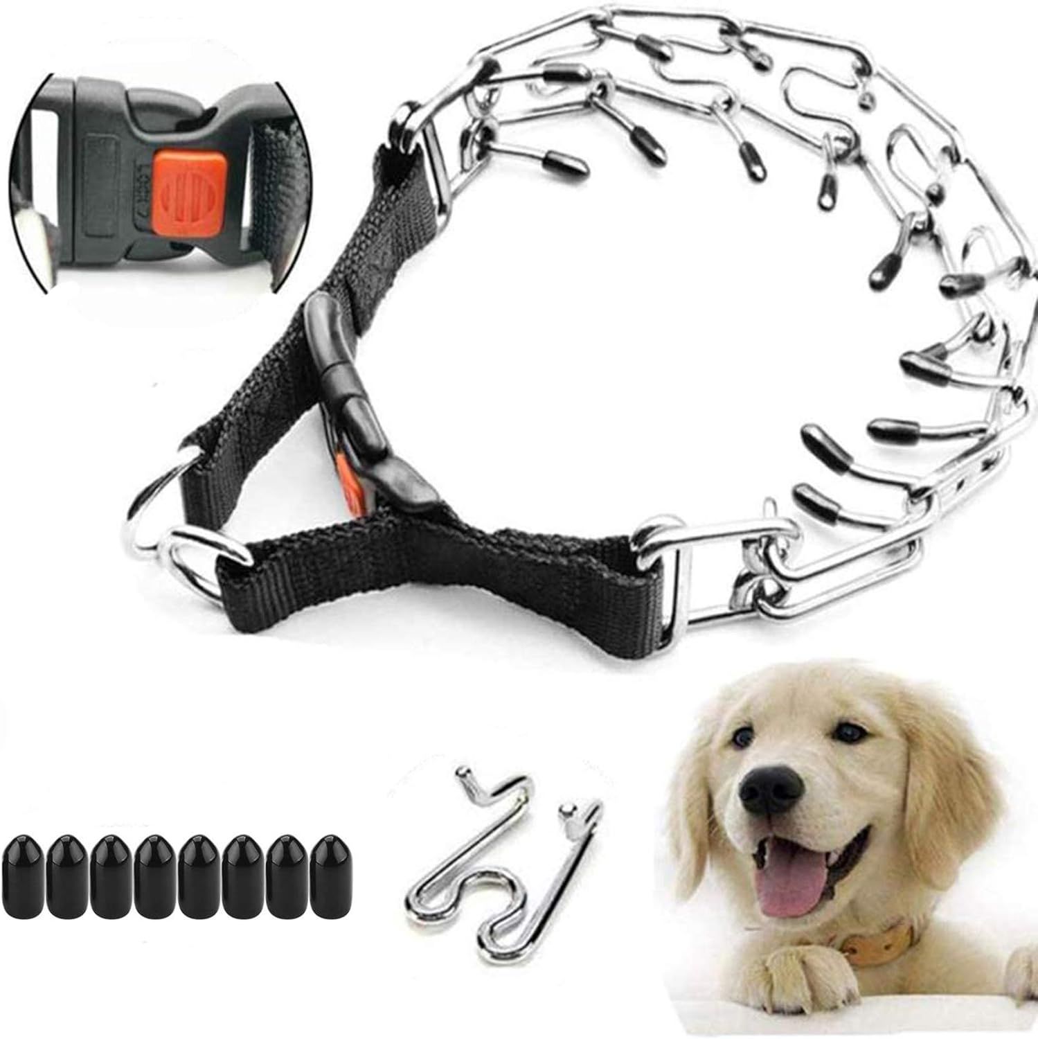 Supet Dog Prong Collar, Adjustable Dog Training Collar with Buckle for Small Medium Large Dogs(Pa... | Amazon (US)