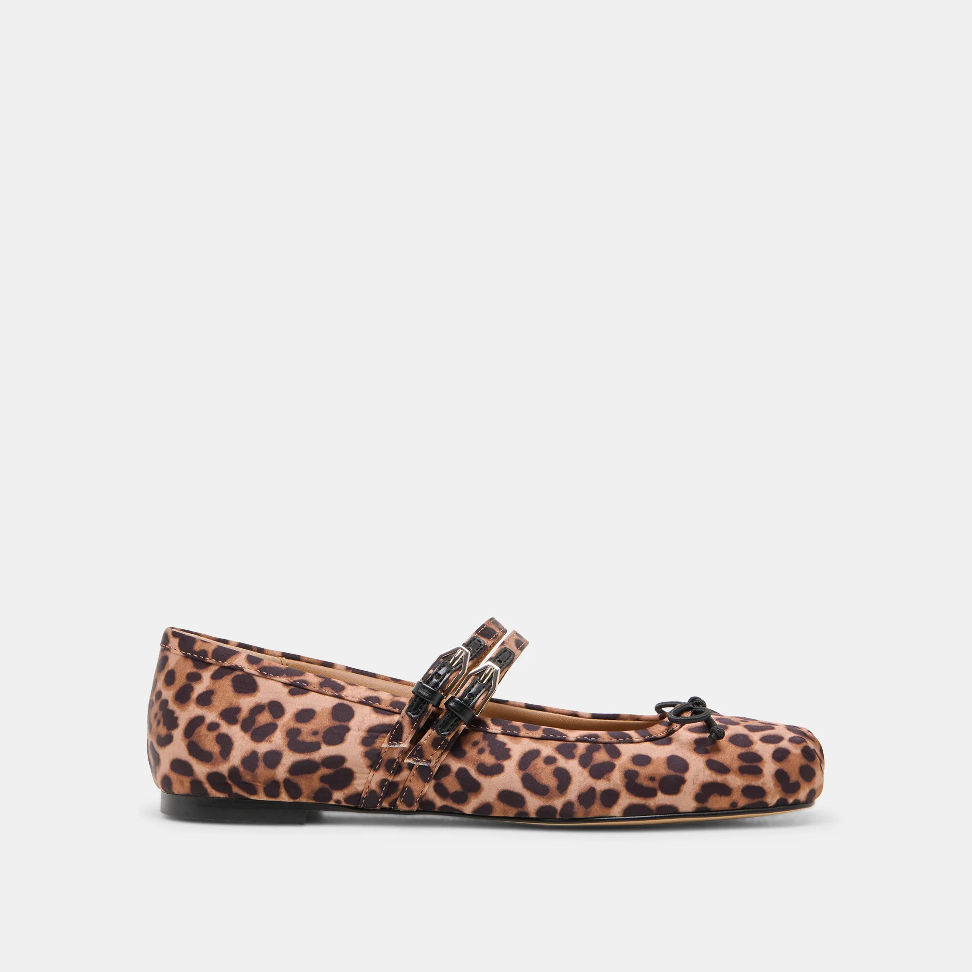 Gibsen Ballet Flats Dk Leopard Satin | DolceVita.com