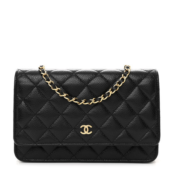 CHANEL Caviar Quilted Wallet on Chain WOC Black | FASHIONPHILE (US)