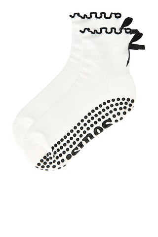 Ruffle Bow Socks in Ivory | Revolve Clothing (Global)
