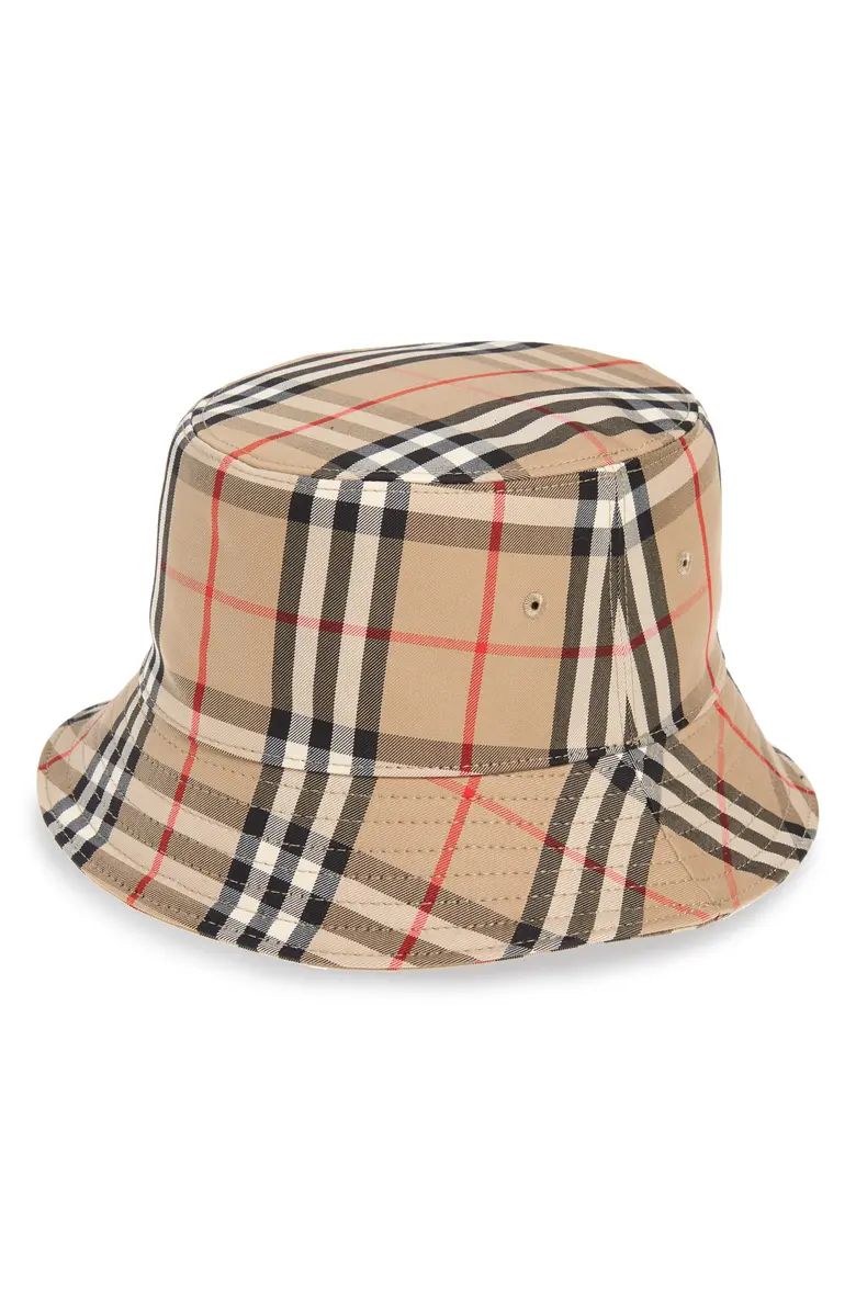 BURBERRY Heavy Check Bucket Hat | Nordstrom | Nordstrom