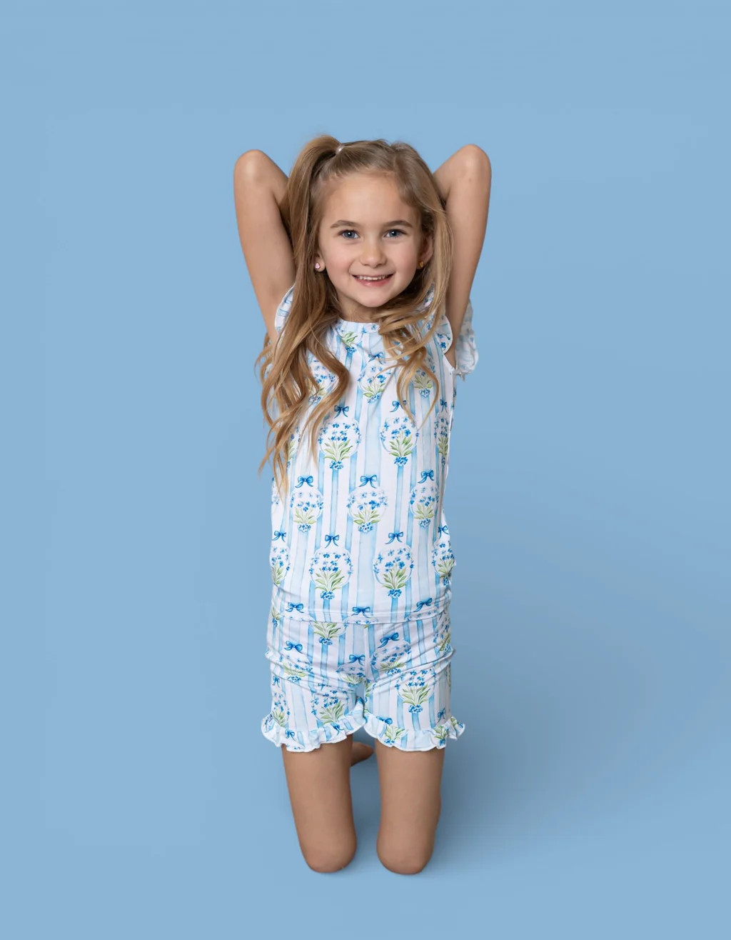 HEIRLOOM BLUE BLOOMS DREAM RUFFLE SHORT SET | Dream Big Little