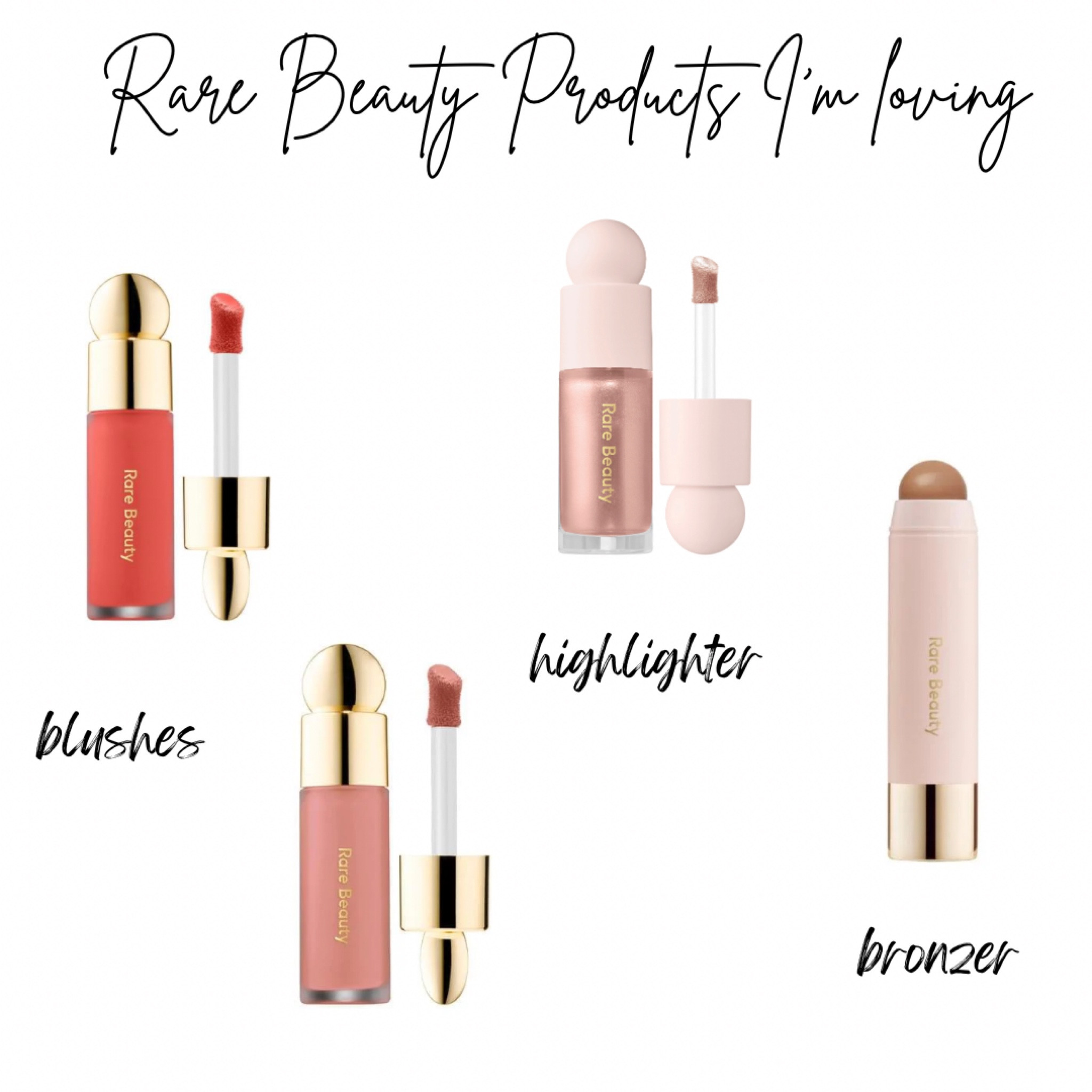 Rare beauty is all the rave! These are my favorite products I’ve tried from this brand! I love the creaminess of the bronzer and the beautiful pops of color these blushes & highlighter bring to the face! These are perfect grabs for spring/summer! 🤍 #makeup #beauty #LTKfinds 

#LTKstyletip #LTKFind #LTKbeauty