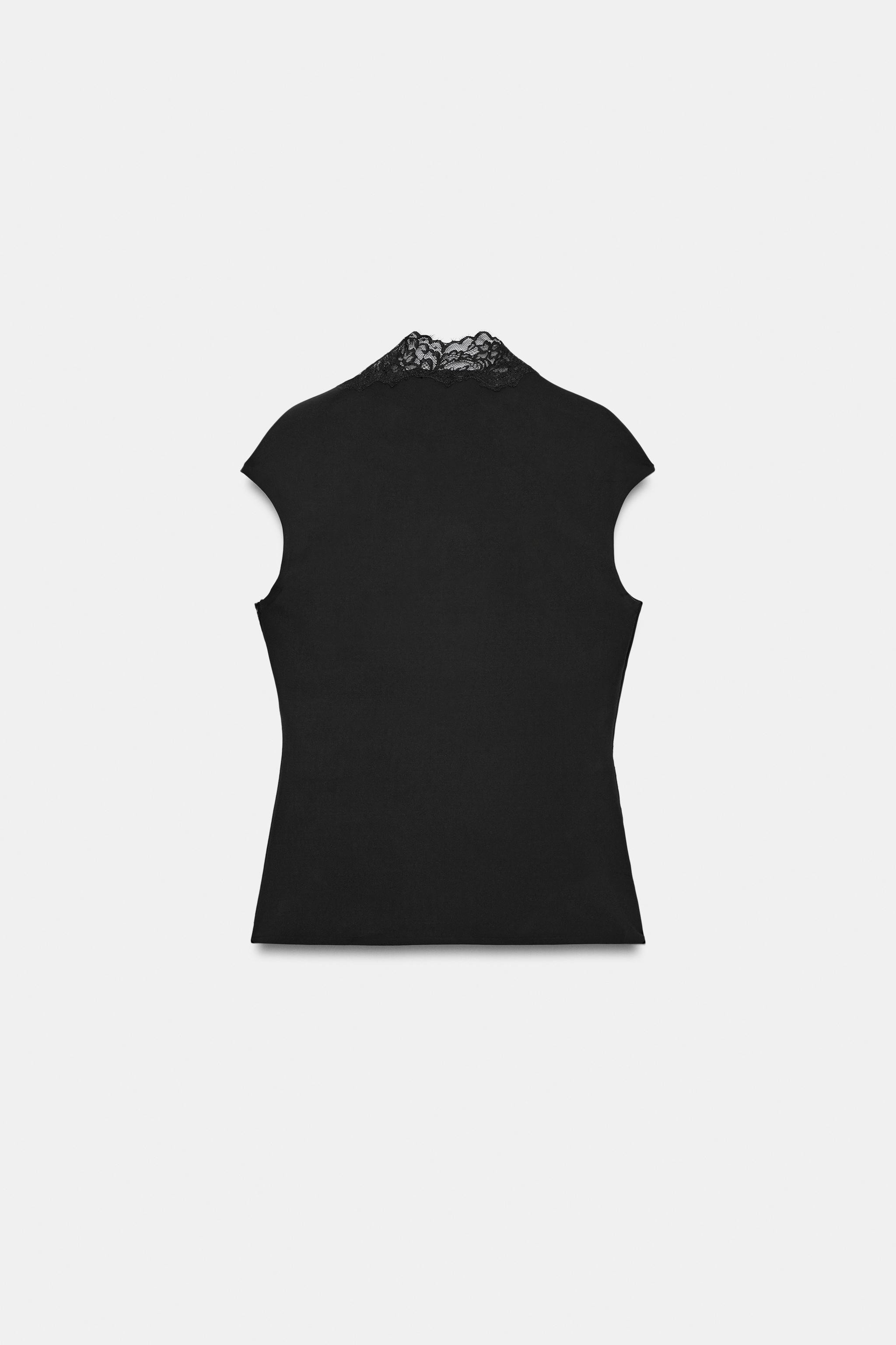 HIGH NECK LACE TOP | Zara UK
