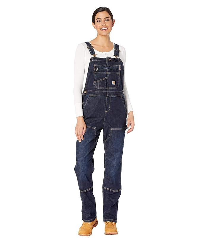 Carhartt Denim Double Front Bib Overalls (Midnight Sky) Women's Clothing | Zappos