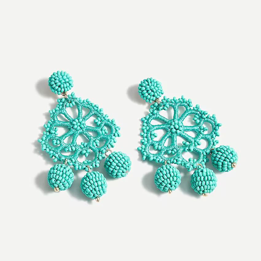 Beaded crochet statement earrings | J.Crew US
