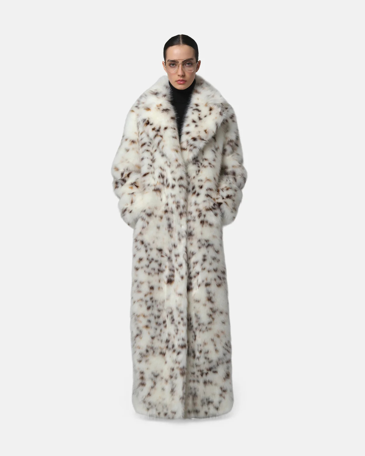 Gabrielle Snow Leopard Maxi Coat | Apparis