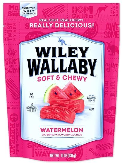 Wiley Wallaby Australian Style Gourmet Licorice, Watermelon, 10 Ounce Resealable Bag | Amazon (US)