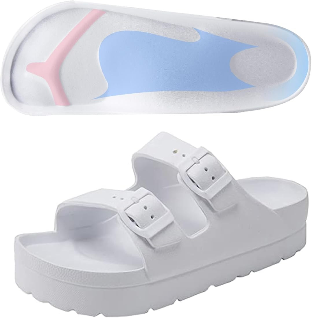 Women Adjustable Buckles Platform Sandals, Women's Casual Sandals with Arch Support, Summer EVA S... | Amazon (US)