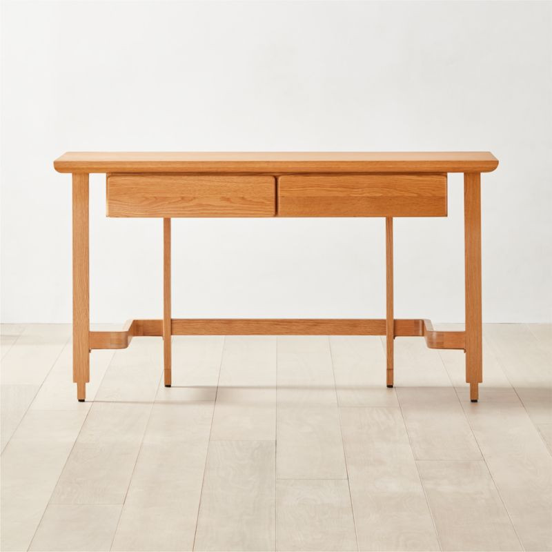Arroyo Modern Oak Wood Console Table | CB2 | CB2