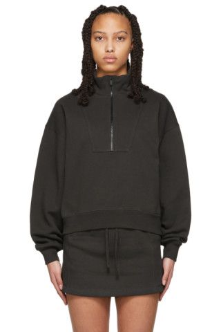 Black 1/2 Zip Pullover Sweatshirt | SSENSE