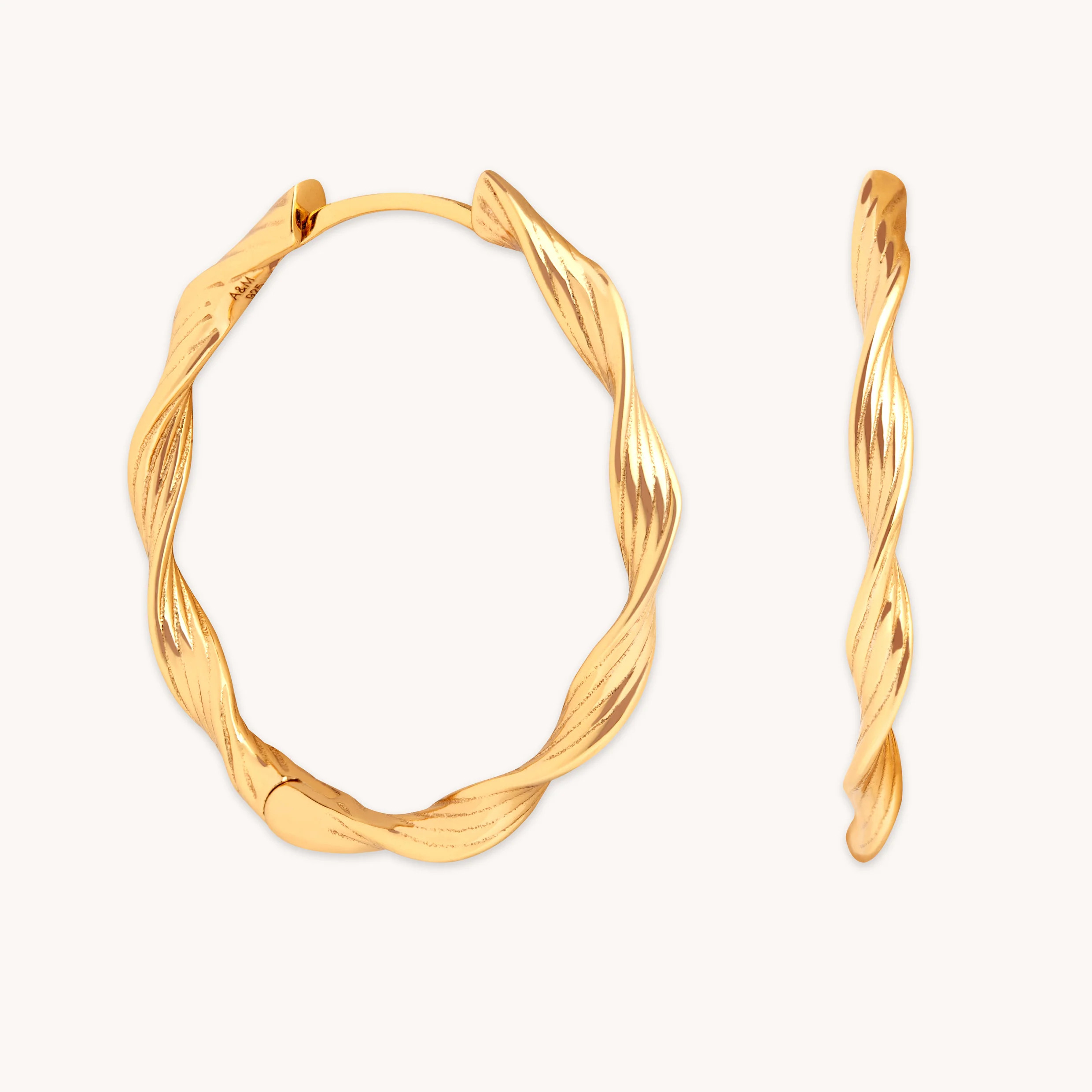 Twist Large Hoops in Gold | Astrid & Miyu UK