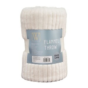 Wayland Square Flannel Plush Throw Blanket, Cream, 50 x 70 in | CVS Health