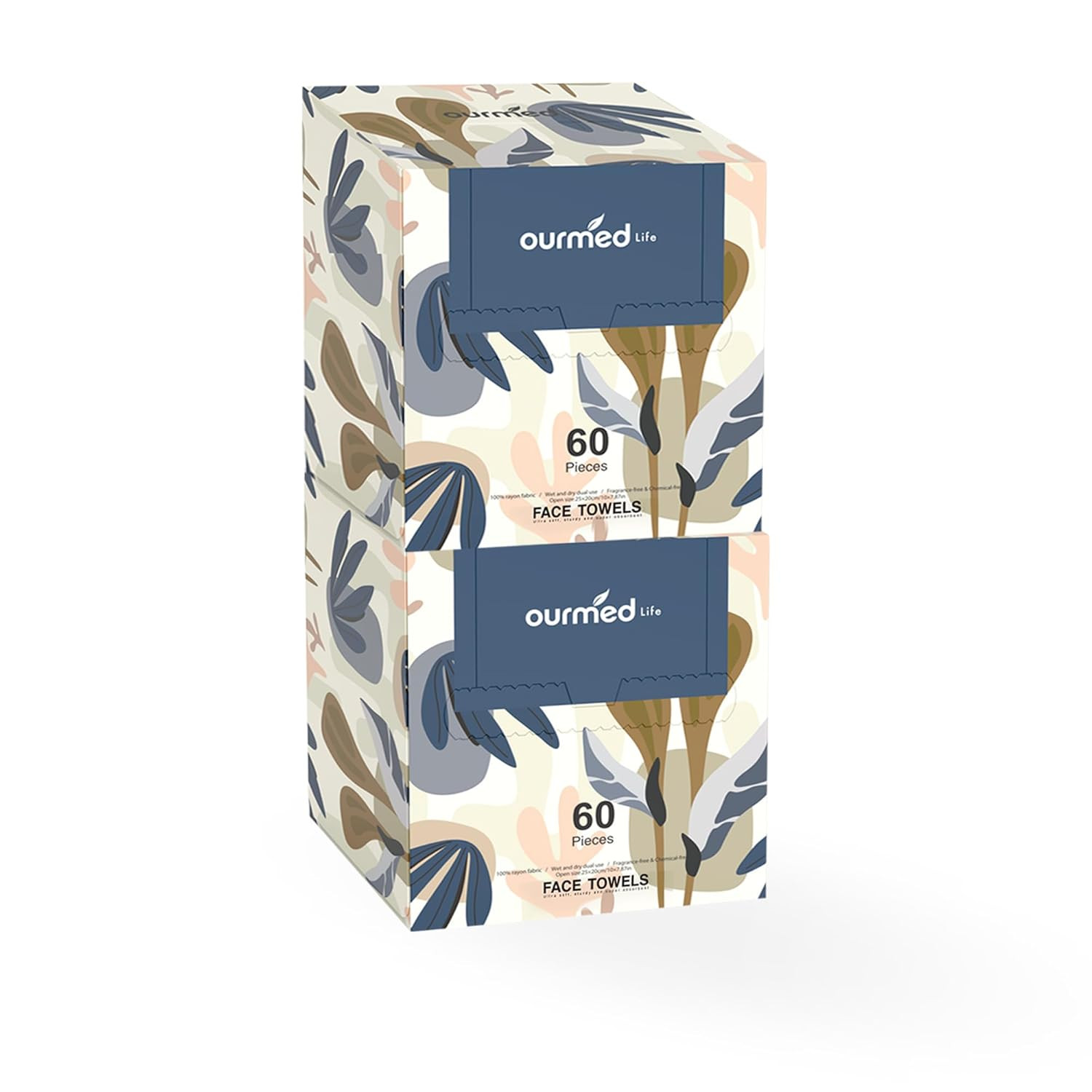 Ourmed Life Disposable Face Towel | 120 Count Lint-Free Biodegradable Towels | Face Clean Dry Mak... | Amazon (US)