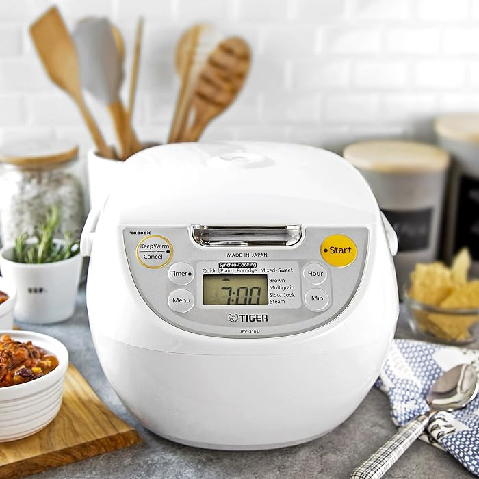 TIGER JBV-S10U 5.5-Cup (Uncooked) Micom Rice Cooker and Warmer with Tacook Food Steamer Cooking T... | Amazon (US)