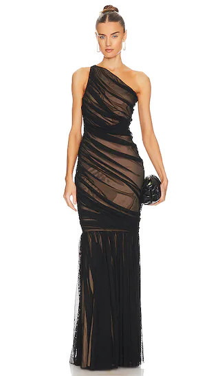 Norma Kamali Diana Fishtail Gown in Black. - size L | Revolve Clothing (Global)
