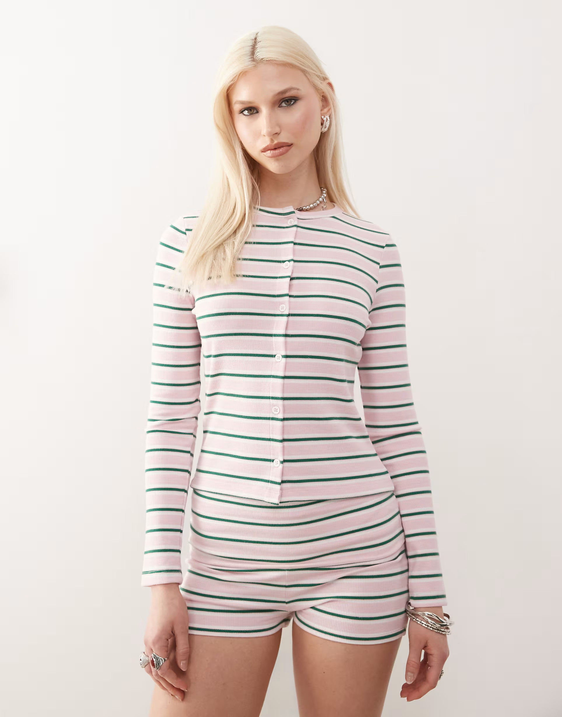 COLLUSION stripe cardigan in pink | ASOS (Global)