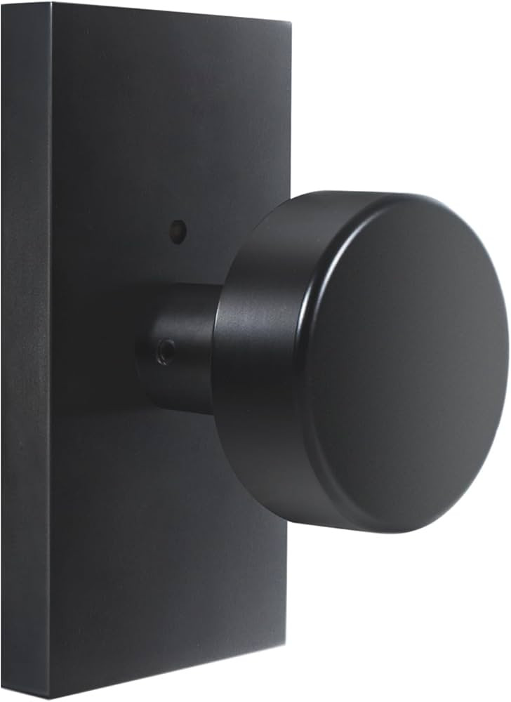 Matte Black Door Knobs Interior with Lock, Modern Privacy Rectangle Door Knob Door Handles for Ba... | Amazon (US)