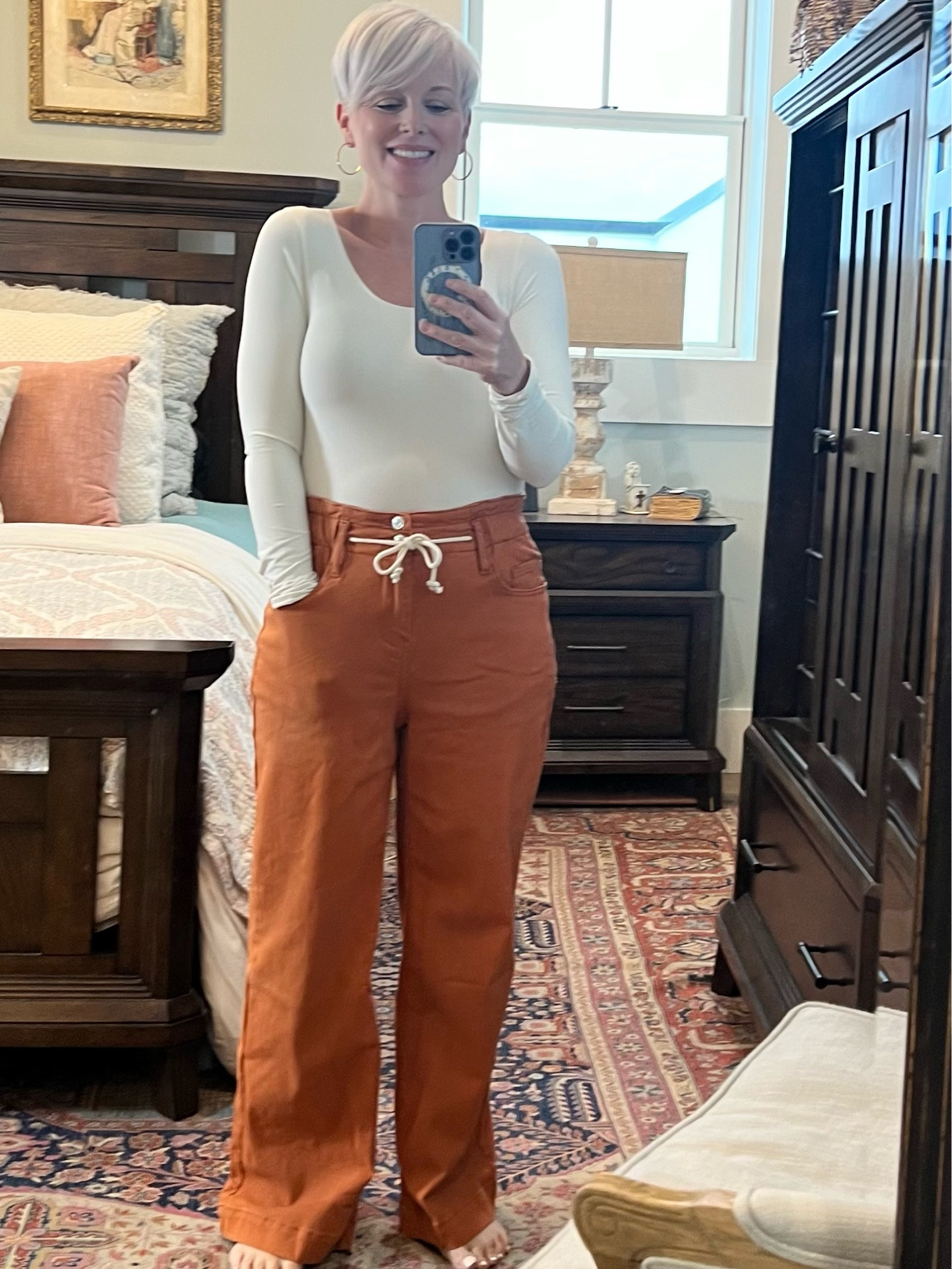 Pumpkin spice your wardrobe! It’s the season 🧡🎃☕️ I’m loving these pants from Amazon. Perfect for casual outings, and all the fall holidays! #casual #comfortable 
#over50 

#LTKFindsUnder50 #LTKOver40